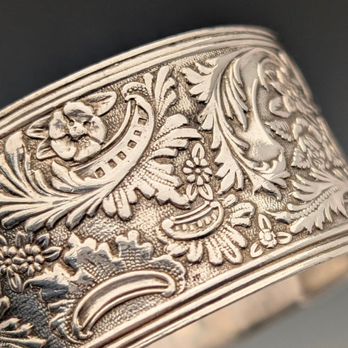 Antique British silver plate napkin rings, set of 6